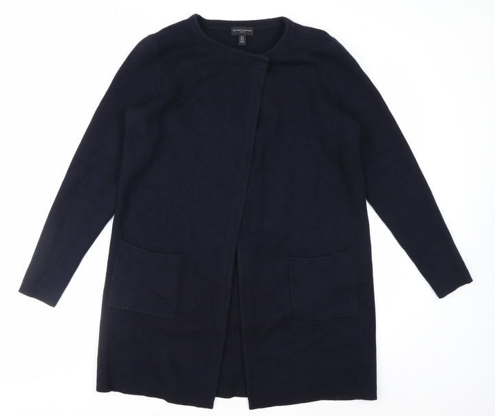 The White Company Women's Navy Cardigan UK 10 Merino Wool Cotton Blend