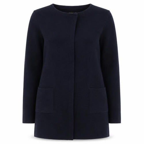 The White Company Women's Navy Cardigan UK 10 Merino Wool Cotton Blend