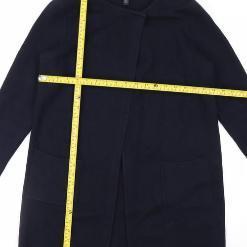 The White Company Women's Navy Cardigan UK 10 Merino Wool Cotton Blend