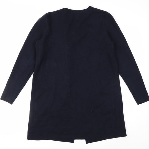 The White Company Women's Navy Cardigan UK 10 Merino Wool Cotton Blend