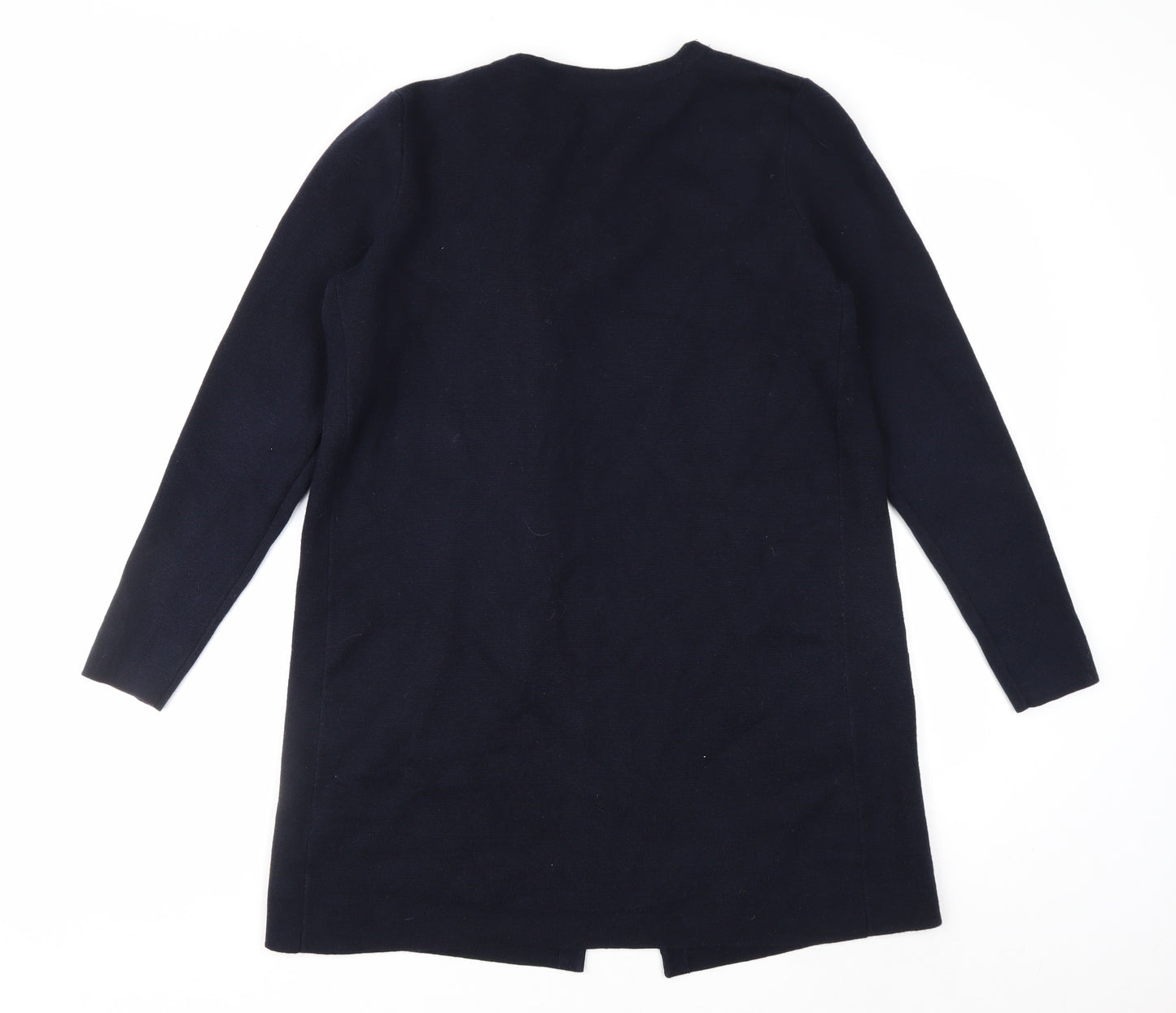 The White Company Women's Navy Cardigan UK 10 Merino Wool Cotton Blend