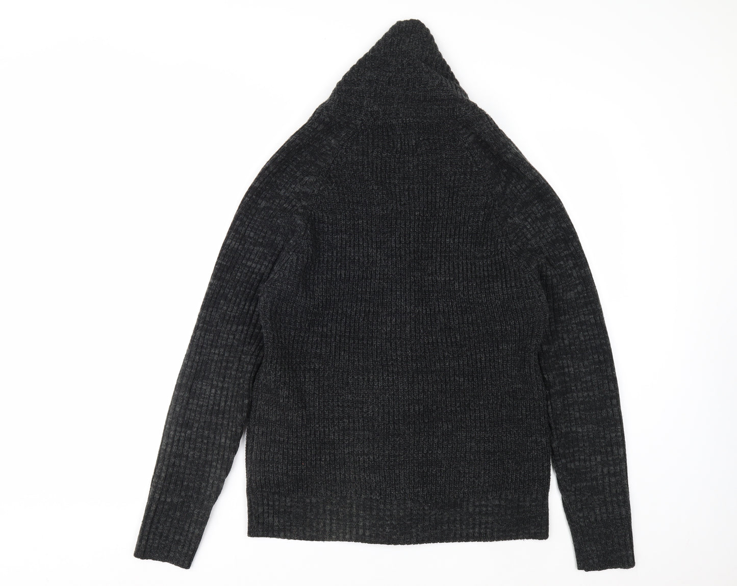 Next Men Grey Cable Knit Shawl Collar Cardigan Jumper M