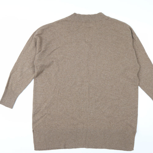 Woolovers Womens Beige XL V-Neck Cashmere Merino Wool Jumper