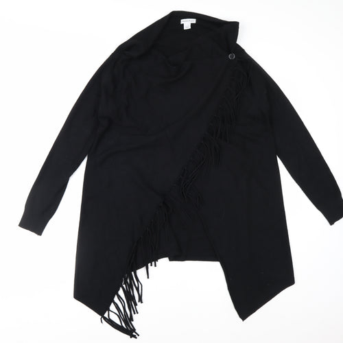 Principles Women's Black Fringe Open Knit Cardigan S