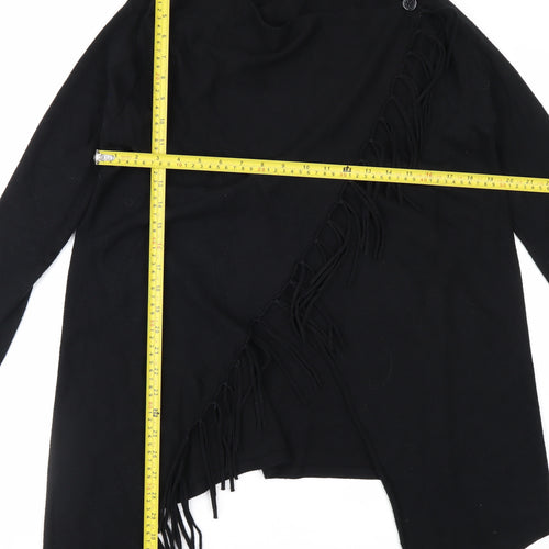 Principles Women's Black Fringe Open Knit Cardigan S