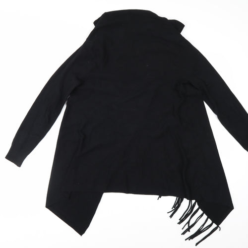 Principles Women's Black Fringe Open Knit Cardigan S