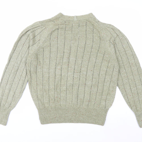 Marks and Spencer Per Una Green Cotton Henley Jumper Women’s Size 14