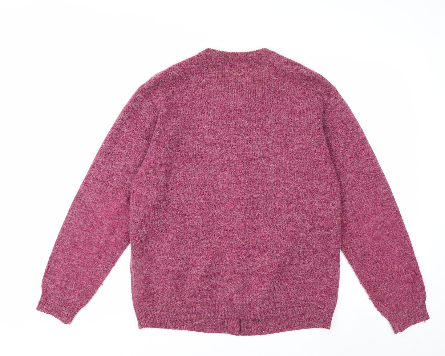 Damart Women's Purple Cable-Knit Cardigan L 18/20 Acrylic Blend