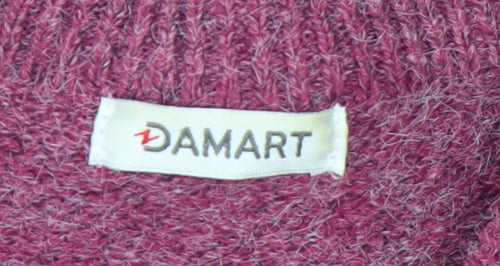 Damart Women's Purple Cable-Knit Cardigan L 18/20 Acrylic Blend