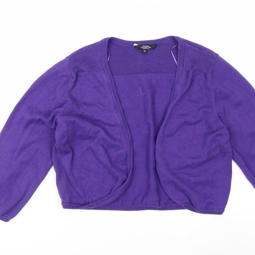 Debenhams Women’s Purple Cotton Open Front Cardigan Size 16