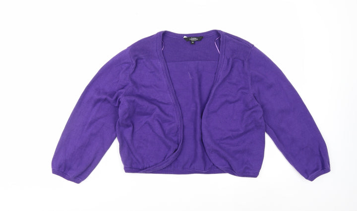 Debenhams Women’s Purple Cotton Open Front Cardigan Size 16
