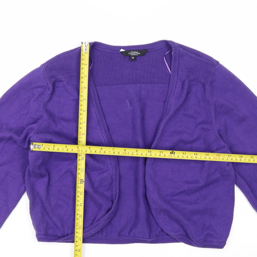 Debenhams Women’s Purple Cotton Open Front Cardigan Size 16