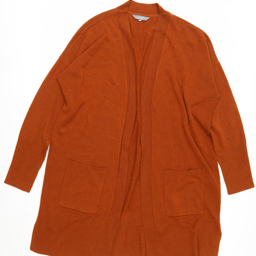 Principles Women Rust Orange Longline Acrylic Cardigan Size 20