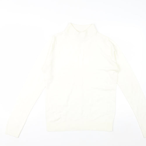 Miss Fiori Couture Women’s Ivory High Neck Acrylic Jumper Size 10