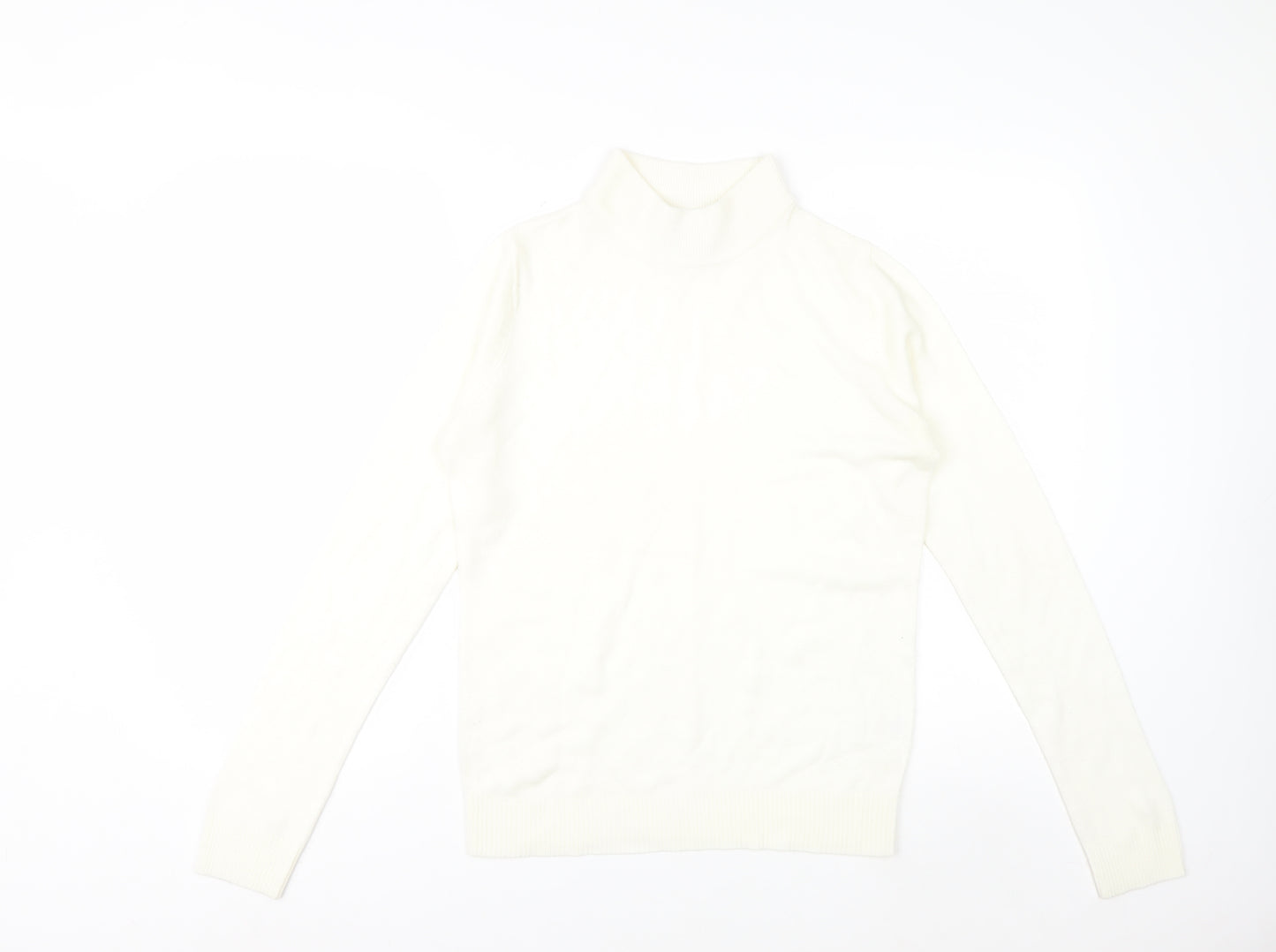 Miss Fiori Couture Women’s Ivory High Neck Acrylic Jumper Size 10