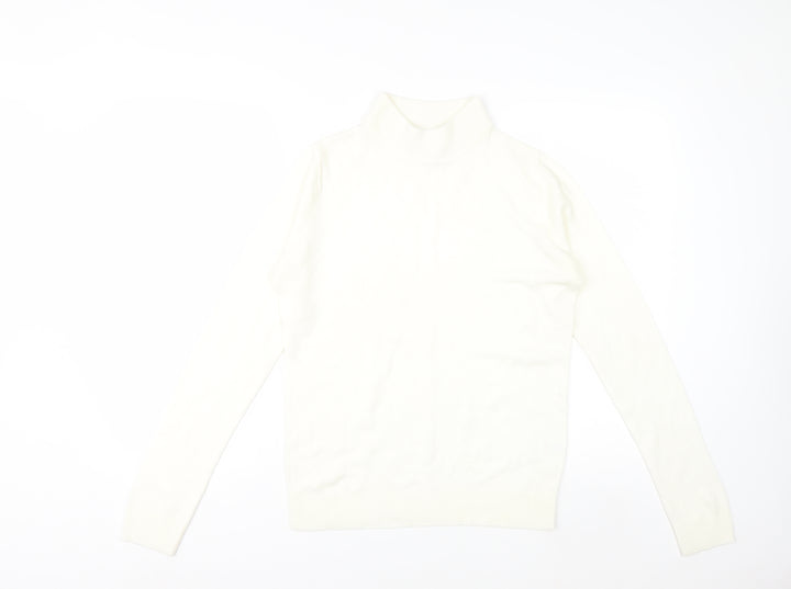Miss Fiori Couture Women’s Ivory High Neck Acrylic Jumper Size 10