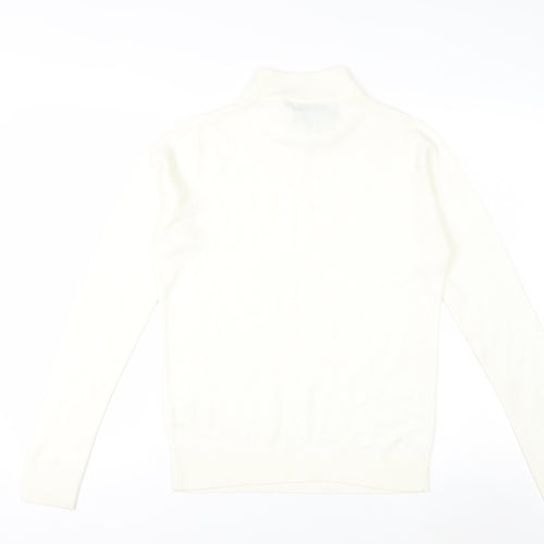 Miss Fiori Couture Women’s Ivory High Neck Acrylic Jumper Size 10