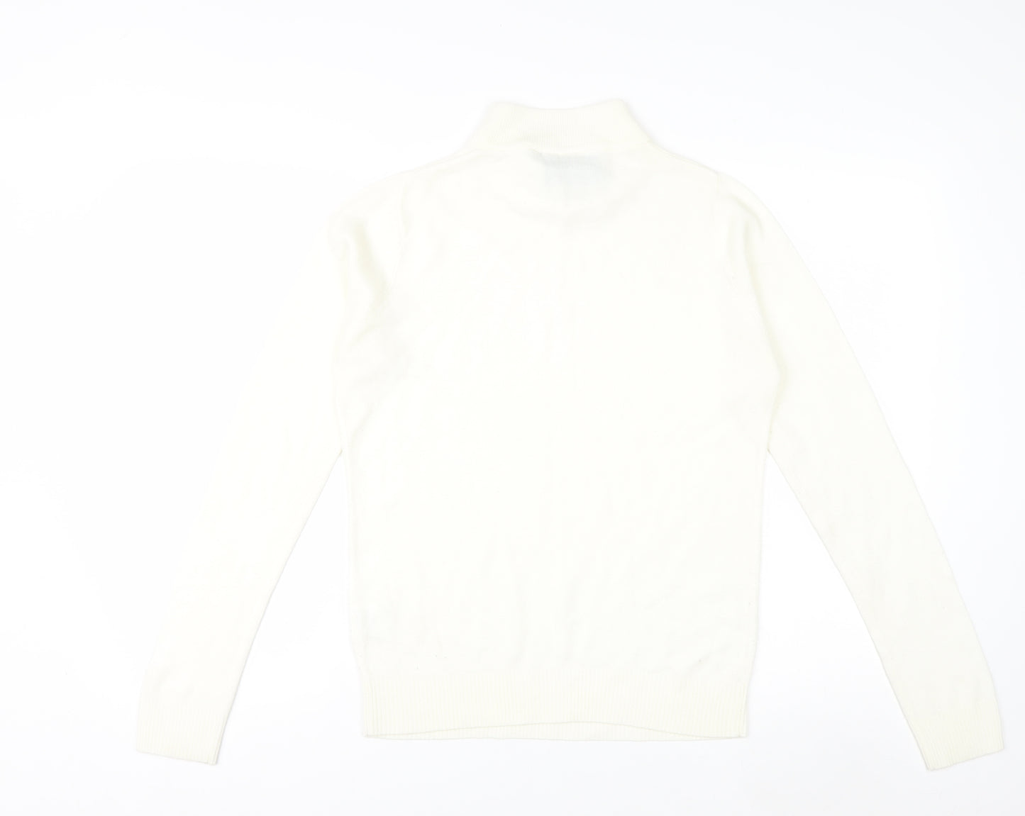 Miss Fiori Couture Women’s Ivory High Neck Acrylic Jumper Size 10