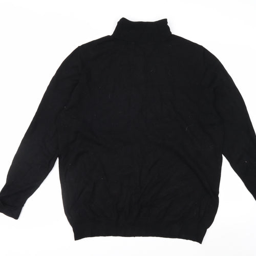 Wallis Women’s Black Roll Neck Button Shoulder Jumper Size 18
