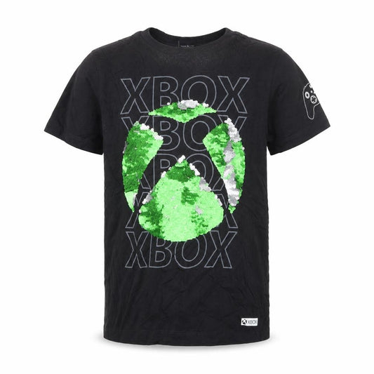 Next Boys Black Xbox Graphic Sequin T-Shirt 11 Years Cotton Short Sleeve