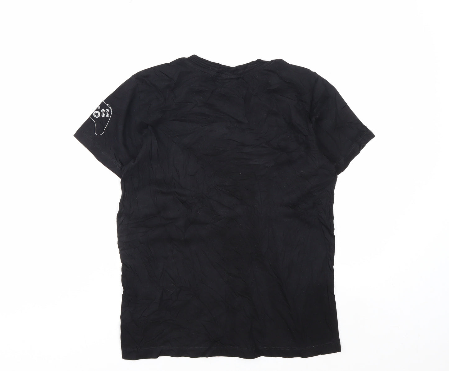 Next Boys Black Xbox Graphic Sequin T-Shirt 11 Years Cotton Short Sleeve