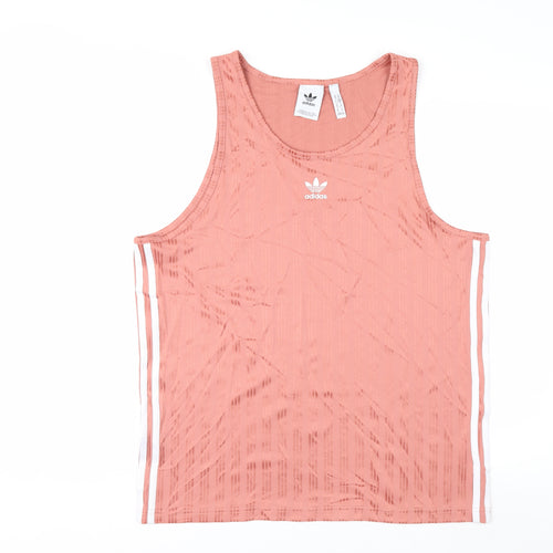 Adidas Men's Pink Sleeveless Tank Top M Lightweight Polyester