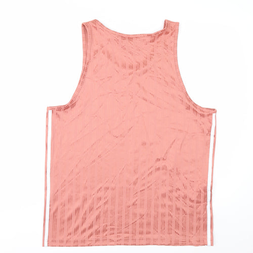 Adidas Men's Pink Sleeveless Tank Top M Lightweight Polyester