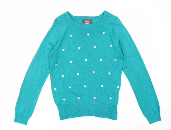 Lipsy Women’s Green Pullover Jumper UK 12 Long Sleeve Knit