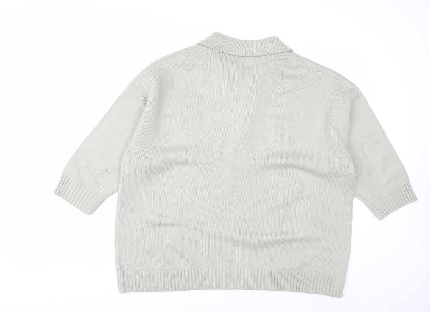 SOUTH.ST Women Grey Collared Henley Knit Jumper XS