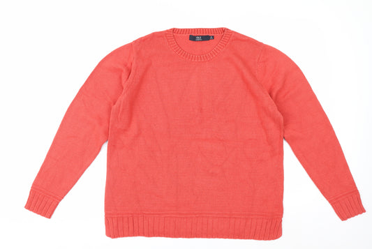 Isle Essentials Women's Coral Cotton Pullover Jumper Size 14-16