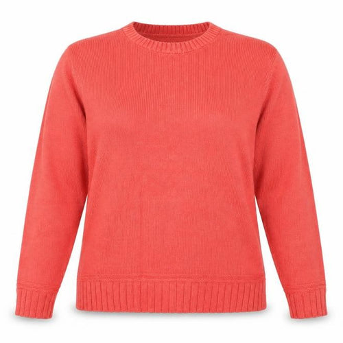 Isle Essentials Women's Coral Cotton Pullover Jumper Size 14-16