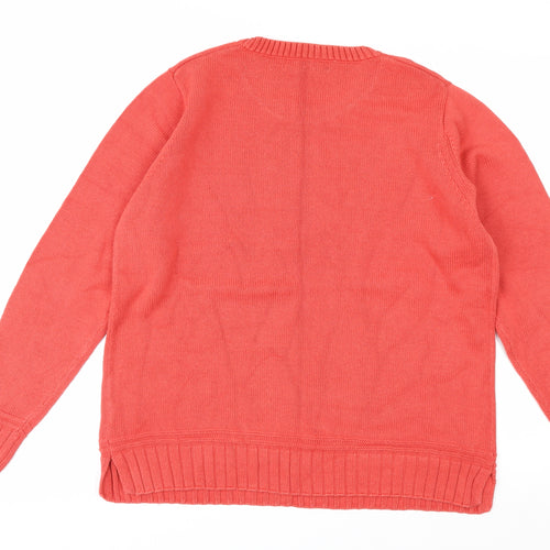 Isle Essentials Women's Coral Cotton Pullover Jumper Size 14-16