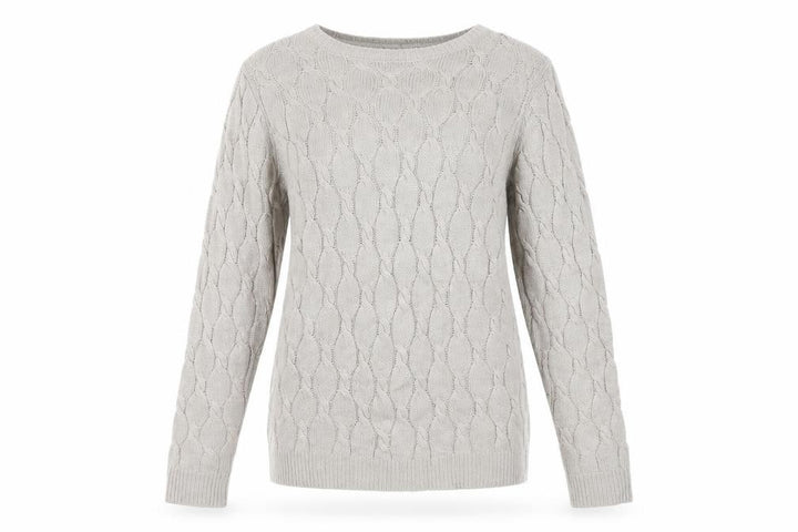 Forever 21 Women’s Beige Cable Knit Jumper Size S Crew Neck Pullover