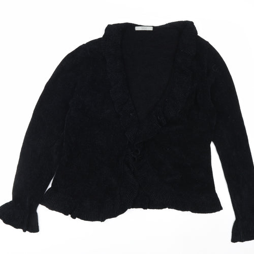Marks and Spencer Women’s Black Ruffle Knit Cardigan Size 16