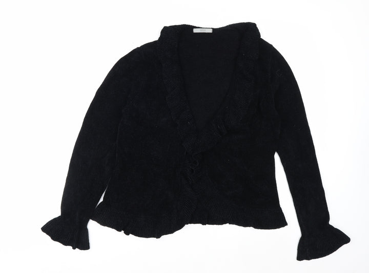 Marks and Spencer Women’s Black Ruffle Knit Cardigan Size 16