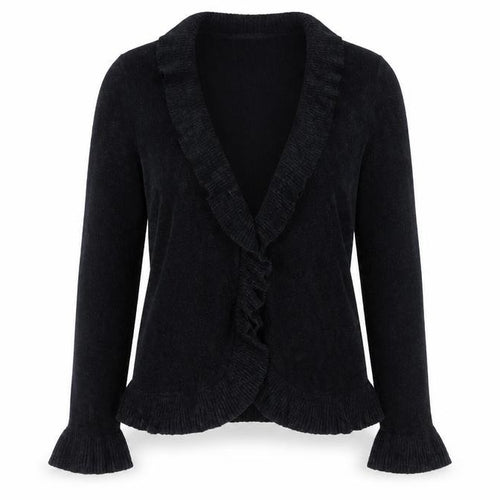 Marks and Spencer Women’s Black Ruffle Knit Cardigan Size 16