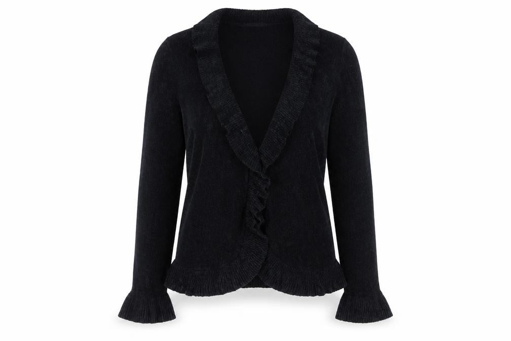 Marks and Spencer Women’s Black Ruffle Knit Cardigan Size 16