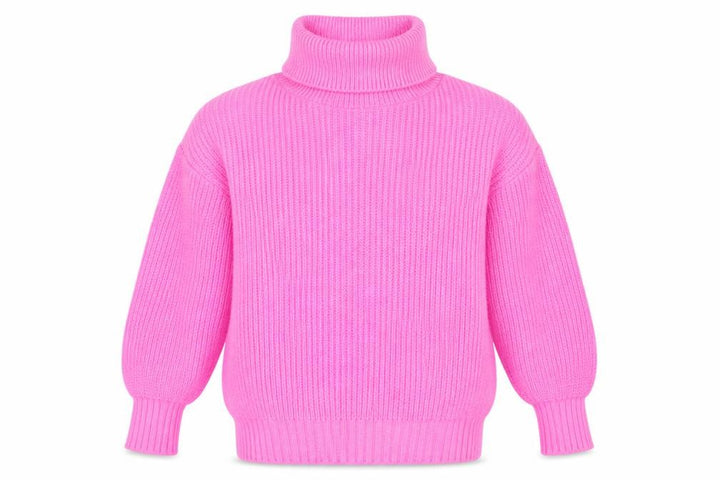 Dorothy Perkins Women Pink Roll Neck Chunky Knit Jumper Size S