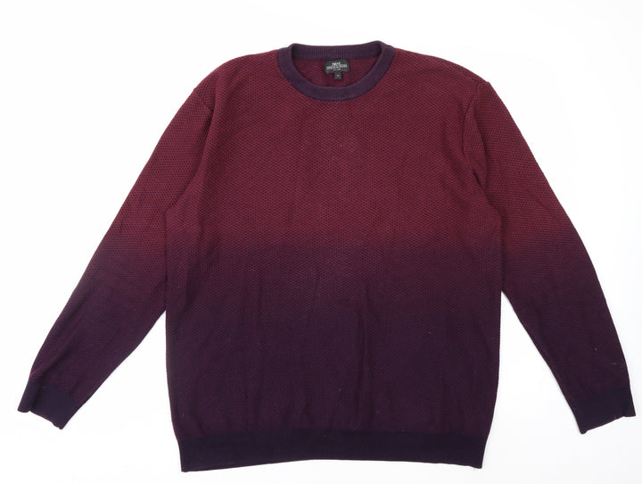 Next Men's Red Cotton Crew Neck Jumper XL Pullover Knitwear