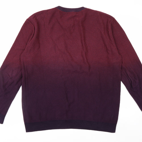 Next Men's Red Cotton Crew Neck Jumper XL Pullover Knitwear