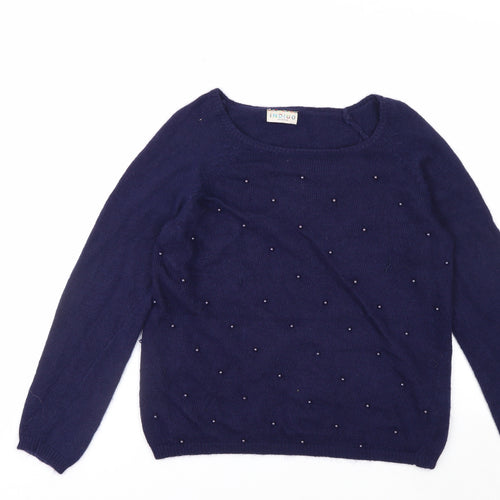 Marks and Spencer Women’s Blue Beaded Angora Blend Jumper Size 8