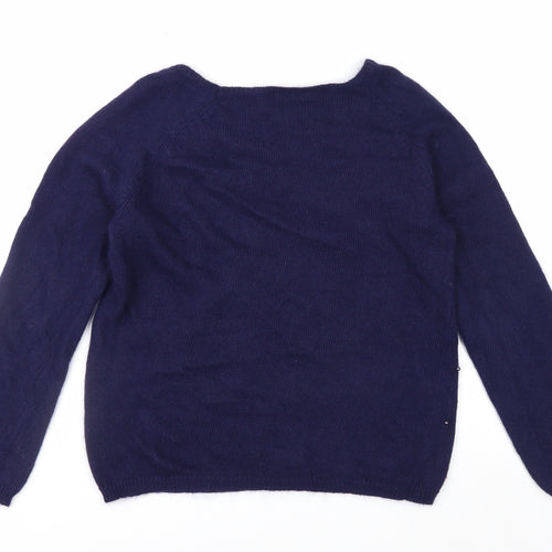 Marks and Spencer Women’s Blue Beaded Angora Blend Jumper Size 8