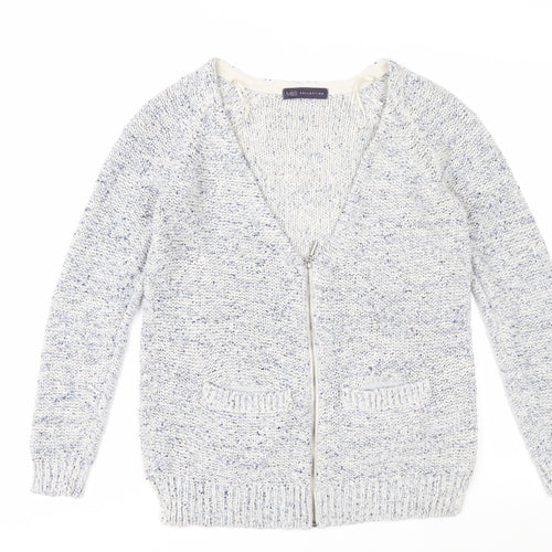 Marks and Spencer Women’s Grey Full Zip Knit Jumper Size 8