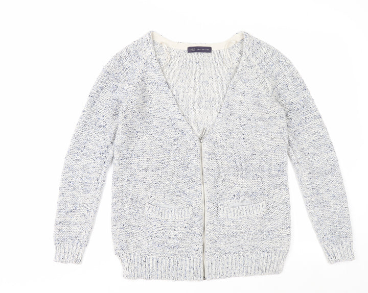 Marks and Spencer Women’s Grey Full Zip Knit Jumper Size 8