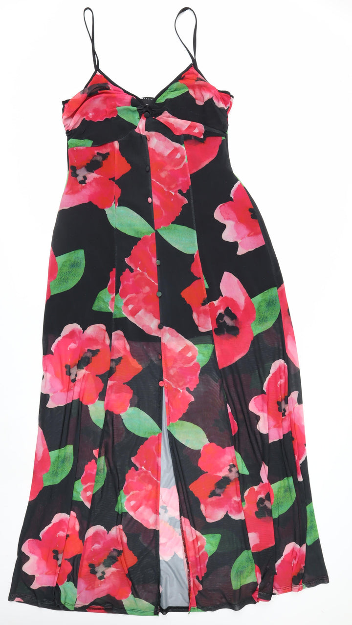 ASOS Design Women's Multicoloured Floral Slip Maxi Dress Size 14