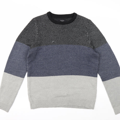 Broken Standard Men's Multicoloured Crew Neck Acrylic Pullover Jumper M