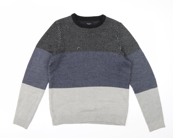Broken Standard Men's Multicoloured Crew Neck Acrylic Pullover Jumper M