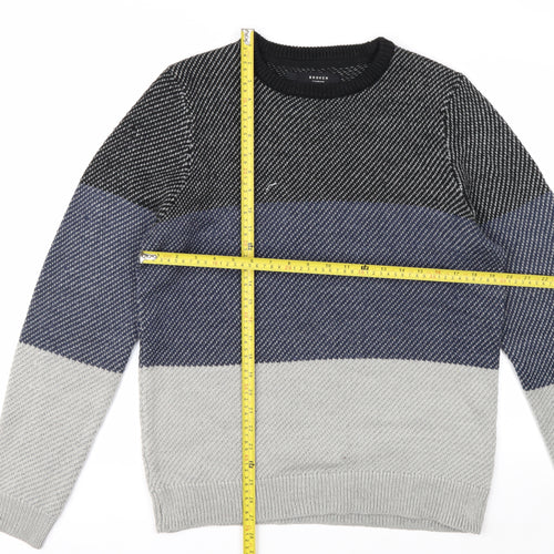 Broken Standard Men's Multicoloured Crew Neck Acrylic Pullover Jumper M