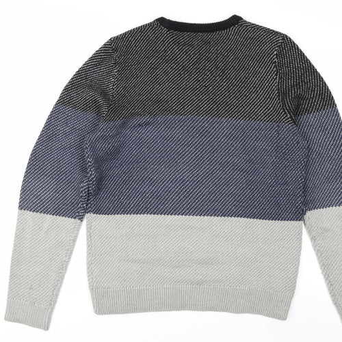 Broken Standard Men's Multicoloured Crew Neck Acrylic Pullover Jumper M