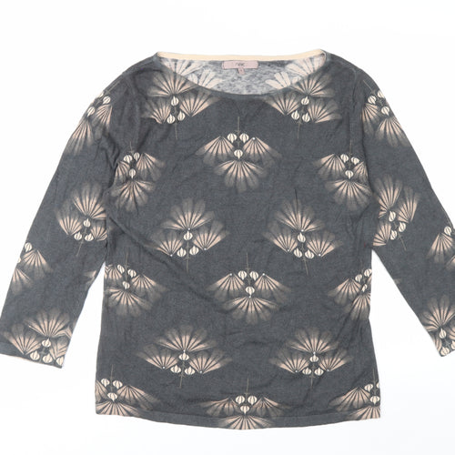 Next Women’s Grey Geometric Print Pullover Jumper Size 14